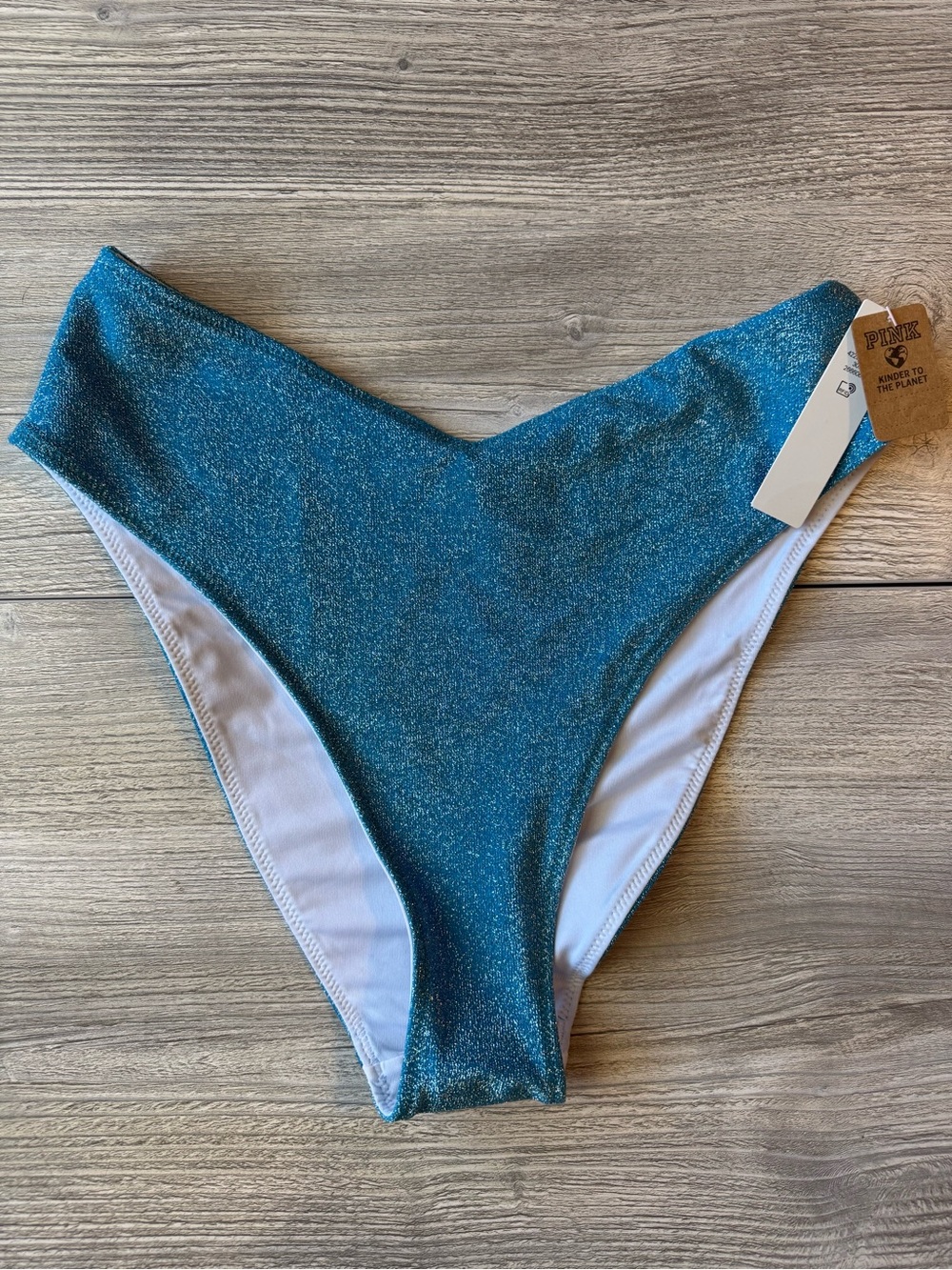 Victoria's Secret PINK Shimmer V-Waist High-Cut Bikini Bottoms Size Small ✨BN✨
